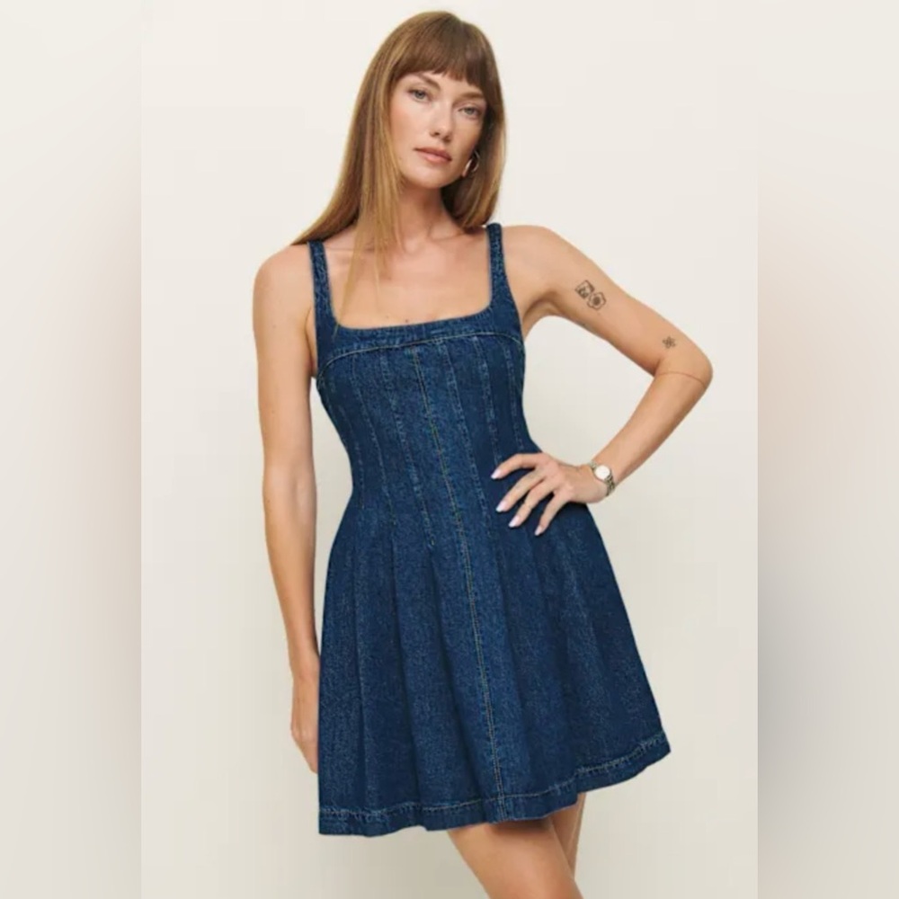 Reformation Violet Denim Mini Dress Blue - Size 2